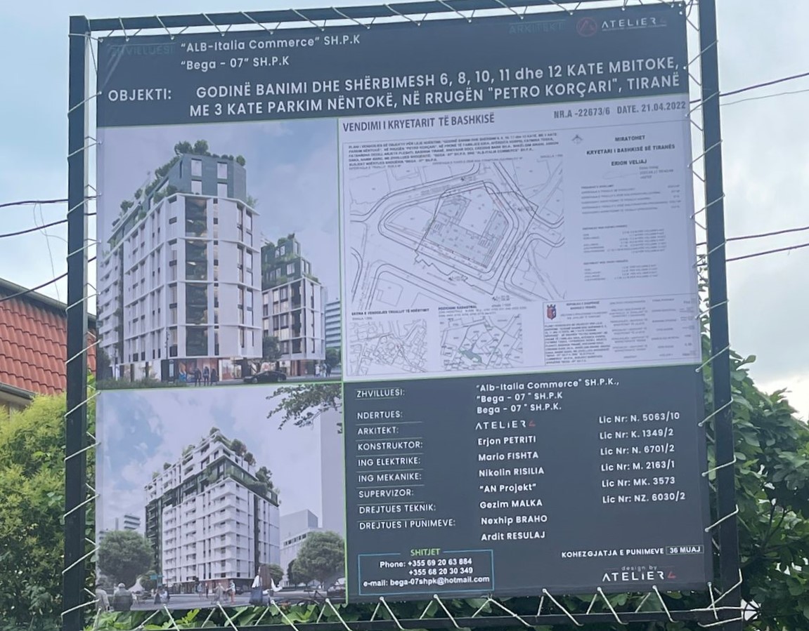 Godine Banimi dhe Sherbimesh me parkim nentoke, ne rrugen Petro Korcari, Tirane